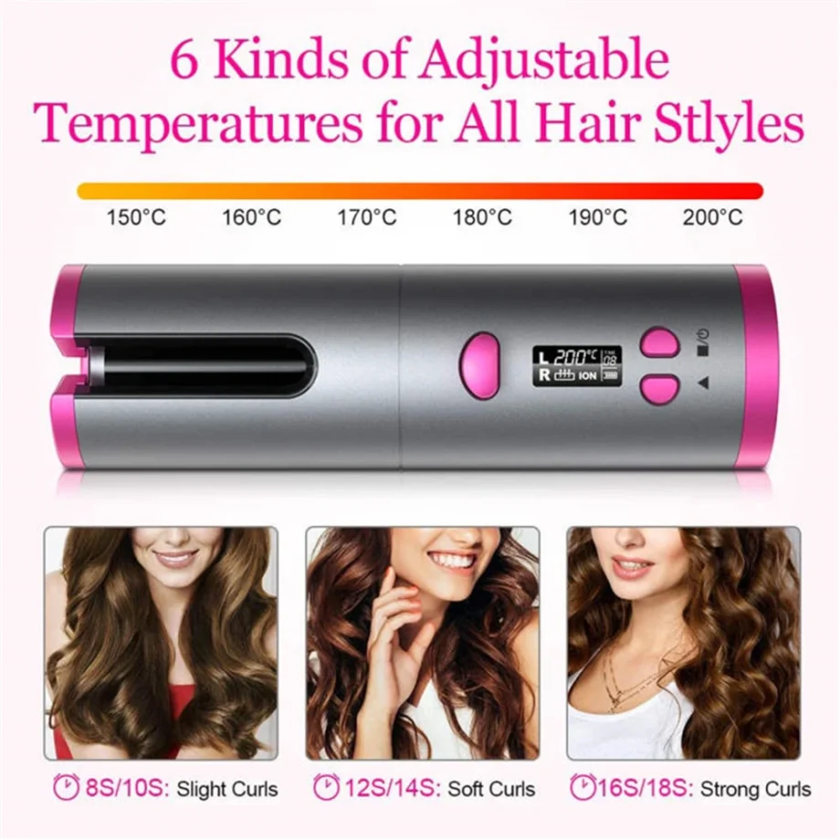 Cordless Automatic Hair Curler Set